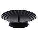 Black iron wave-edged candle holder with jag diameter 12 cm s1