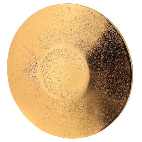 Golden aluminium candle holder plate diameter 14 cm 3