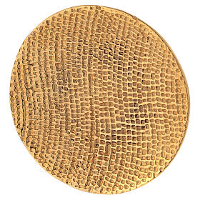 Prato porta-vela alumínio dourado ninho de abelha diâm. 14 cm