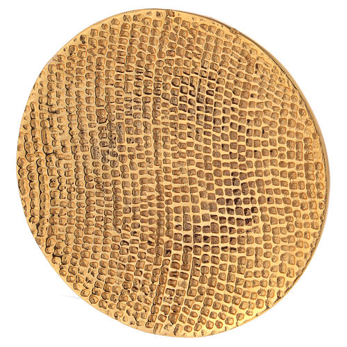 Prato porta-vela alumínio dourado ninho de abelha diâm. 14 cm 2