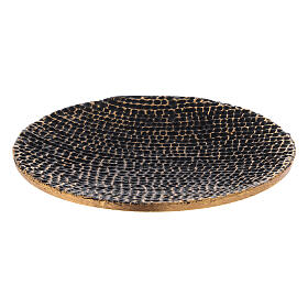 Black and gold candle holder plate diameter 14 cm