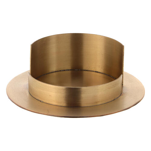 Base para vela diâmetro 10 cm latão dourado acetinado 1