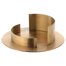 Candle holder with socket 4 in gold plated brass satin finish