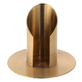 Satin nickel-plated brass candle holder diameter 3.5 cm