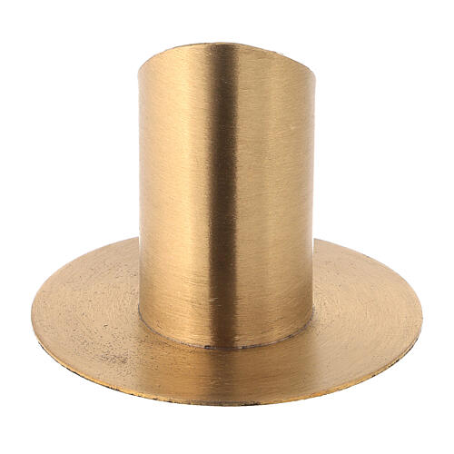Satin nickel-plated brass candle holder diameter 3.5 cm 3