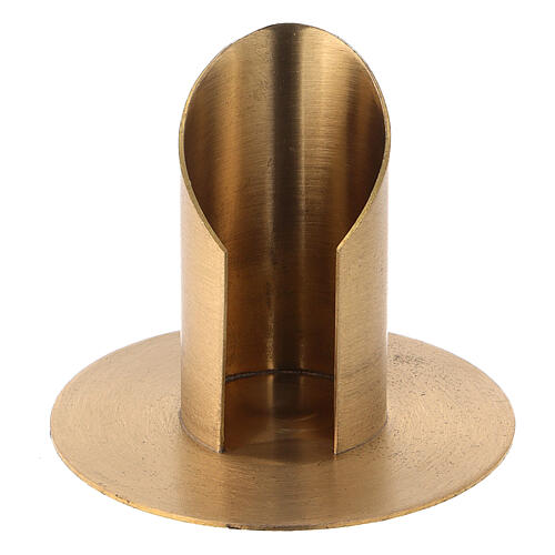 Nickel-plated brass candlestick with satin finish diameter 1 1/2 in 1