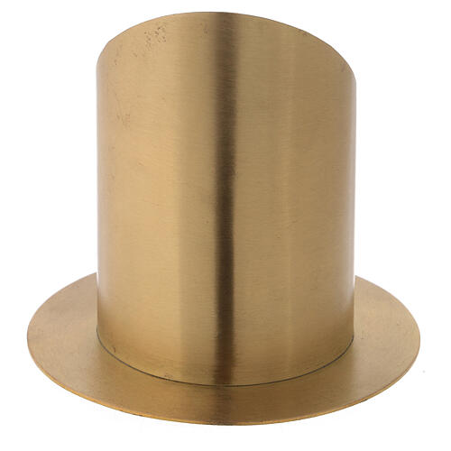 Candleholder in satin nickel-plated brass with open front diameter 10 cm 3