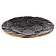 Black and gold aluminium candle plate with leaf decoration diameter 12 cm s1