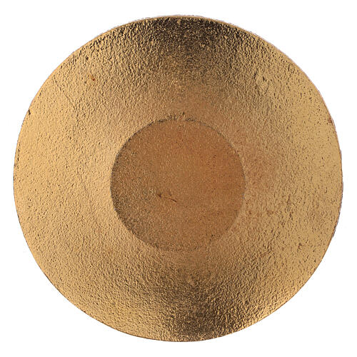 Black and gold aluminium saucer with engraved leaves diameter 14 cm 3