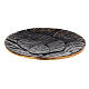 Black and gold aluminium saucer with engraved leaves diameter 14 cm s1