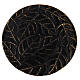 Black aluminium plate for candles leaves decoration with gold details d. 5 1/2 in s2