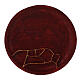 Red aluminium candle plate with abstract decoration diameter 14 cm s2