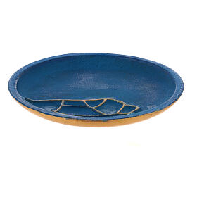 Turquoise candle plate diameter 12 cm