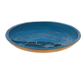 Piatto portacandela turchese 14 cm alluminio