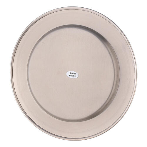Candle holder plate in nickel-plated brass with a thick rim diameter 21 cm 3