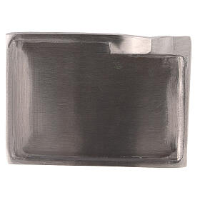 Candle holder plate in nickel-plated brass with raised detail 9x6 cm