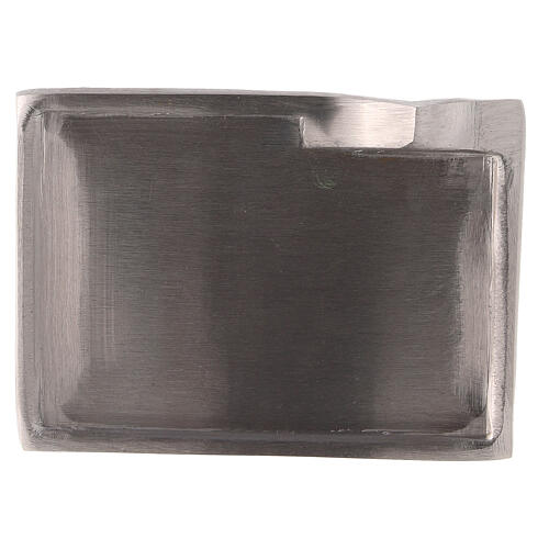 Candle holder plate in nickel-plated brass with raised detail 9x6 cm 2