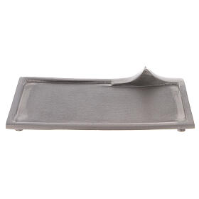 Piatto per candela rettangolare dettaglio rialzato 16x9 cm