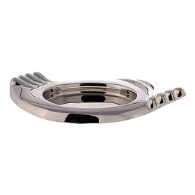 Piatto portacandela ottone nichelato ali 8,5x5,5 cm