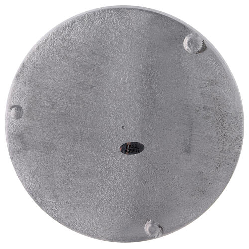 Round satin-finish aluminium candle holder plate diameter 19 cm 3