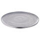 Round satin-finish aluminium candle holder plate diameter 19 cm s1