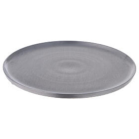 Round satin-finish aluminium plate diameter 21 cm