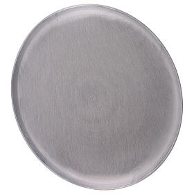Assiette ronde aluminium satiné diamètre 21 cm