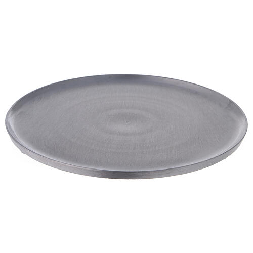 Assiette ronde aluminium satiné diamètre 21 cm 1