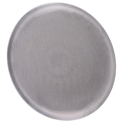 Assiette ronde aluminium satiné diamètre 21 cm 2