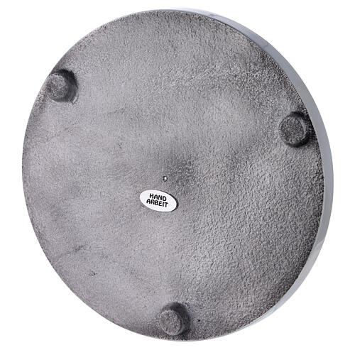 Polished aluminium candle holder plate diameter 6 3/4 in 3
