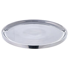 Assiette pour bougie aluminium brillant 19 cm