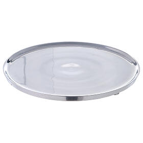 Piatto portacandela 21 cm alluminio bordi rialzati