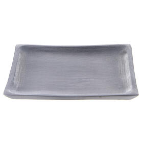 Talerz kwadratowy podstawka świecy, aluminium wyk. satynowane 11x11 cm