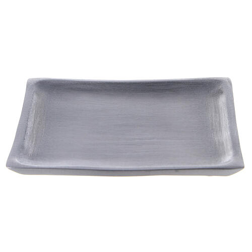 Talerz kwadratowy podstawka świecy, aluminium wyk. satynowane 11x11 cm 3