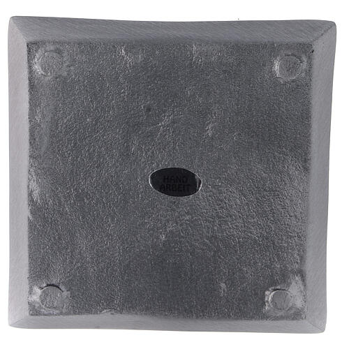 Square candle holder plate in satin finish aluminium 4 1/4x4 1/4 in 3