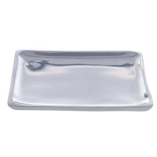 Polished square candle holder plate 11x11 cm 1