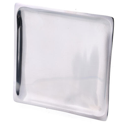 Polished square candle holder plate 11x11 cm 2