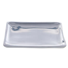 Square plate for candles 4 1/4x4 1/4 in polished finish