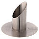 Oblique candle holder in satin nickel-plated brass 3 cm s2