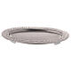 Oval candle holder plate with engraved edge in nickel-plated brass 14x8 cm s1