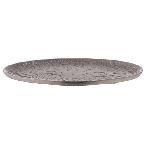 Oval candleholder plate with roots 17x7 cm 1