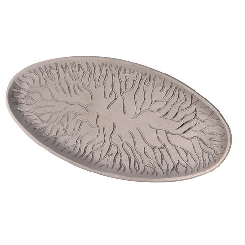 Oval candleholder plate with roots 17x7 cm 2