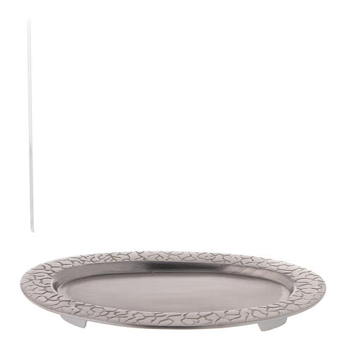 Oval candleholder plate with roots 17x7 cm 4