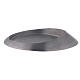 Oval raised candle holder plate in polished aluminium 5x3 in s1