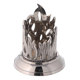 Candleholder with engraved flame in nickel-plated brass 3.5 cm