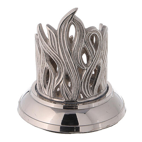 Candleholder with engraved flame in nickel-plated brass 3.5 cm 3