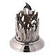 Candlestick with engraved flames nickel-plated brass 1 1/2 in s1