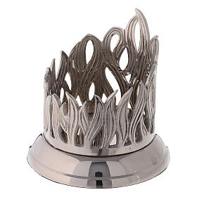 Base for candles diameter 8 cm in nickel-plated brass