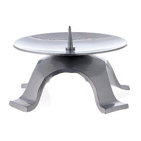 Candle holder with thin jag diameter 9.5 cm four iron feet