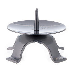 Candle holder with thin jag diameter 9.5 cm four iron feet